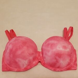 Victoria's Secret PINK 34DD Tie-Dye Daisy Pink Multiway Strapless Push Up Bra